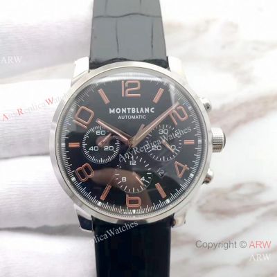 Swiss Grade Fake MontBlanc Timewalker 43mm Watch SS Rose Gold Markers